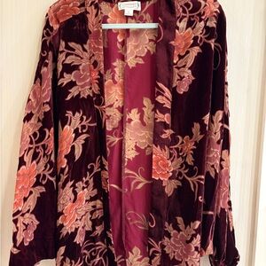 Floral Velvet Kimono Jacket